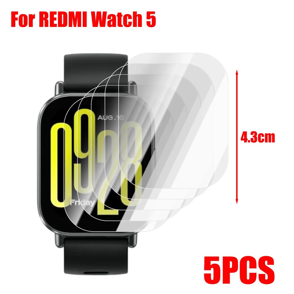 5-20PCS Flexible TPU Screen Protectors for Xiaomi Redmi Watch 5 HD Clear Anti-scratch Soft Hydrogel Film for Mi Redmi Watch 5