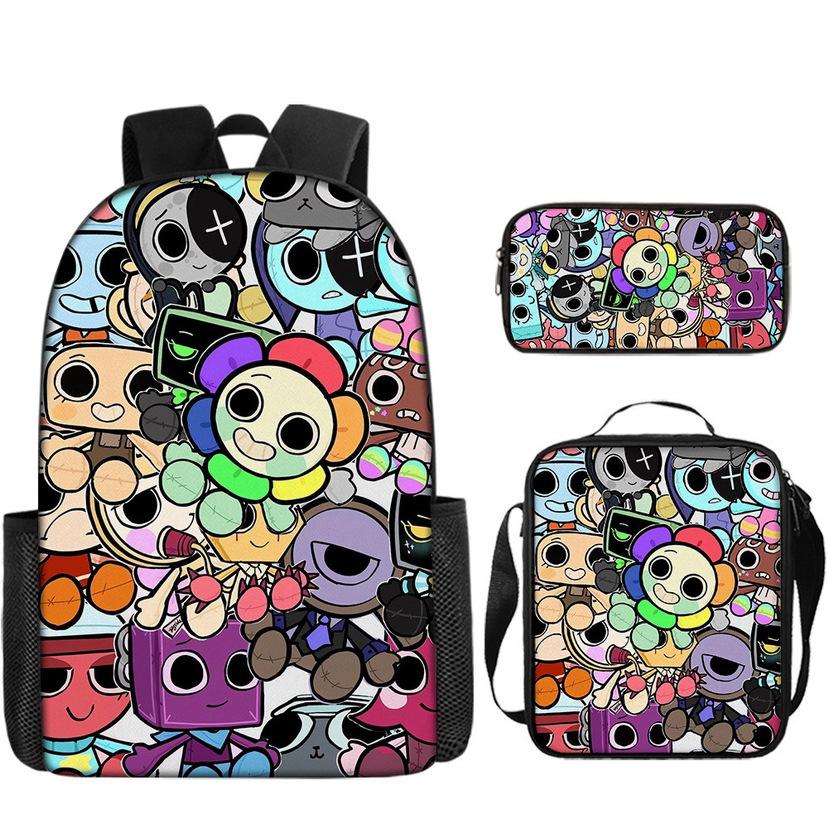 Dandy'S World Student School Bag Dandy'S World Cartoon Cute Backpack Three-Piece Set Satchel Bag Pencil Case