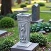 Sturdy Resin Memorial Vase with 55 Inch Metal Spike for Ground Placement Elegant Cemetery Flower Holder for Garden Decoration