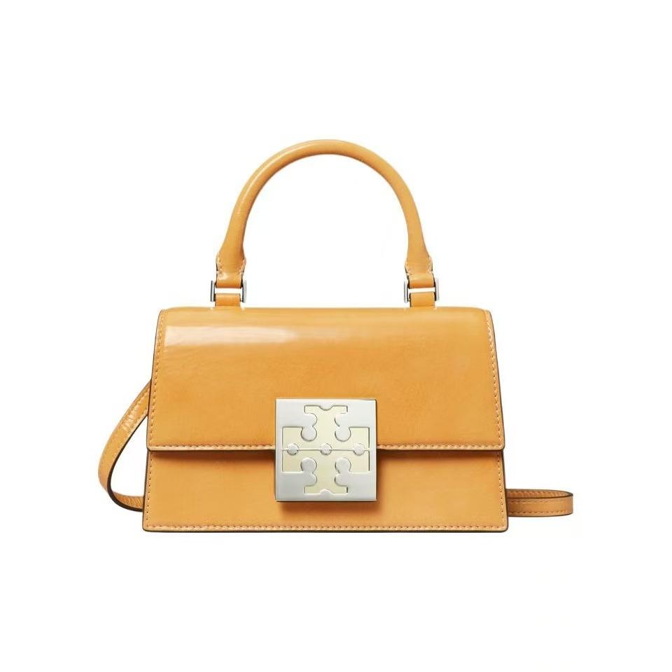 

Tory Burch Bon Bon Metal Square Double T Logo Macaron Candy Color Flap Detachable Shoulder Strap Leather Mini Shoulder Crossbody Bag 153235-800 Basic Set (Bag+Dust Bag)