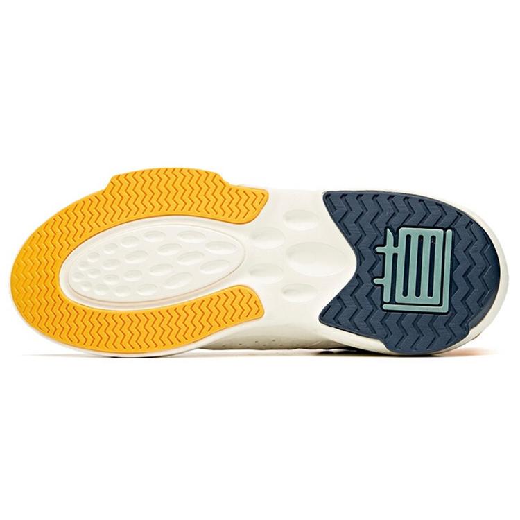 Anta C37 Series Dominance Collection Mid top Skateboard Shoes Men's White Yellow 912118089-2