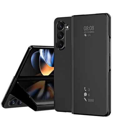 Custodia Smart Dormancy di Lusso con Finestra Laterale per Samsung Galaxy Z Fold 7 6 5 4 3 Cover a Libro con Specchio Placcato in PU Leather per Z Fold 7
