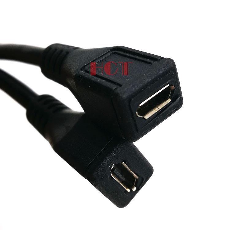 30cm Micro USB Female To Female Extension Adapter Cable