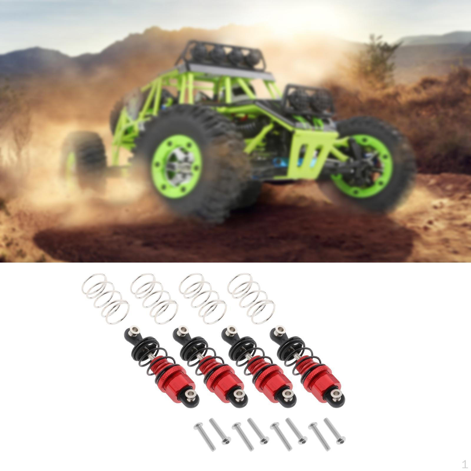 

4 / Set RC Aluminum Alloy Adjustable Tension Shock Absorber, Absorber Spring TT02 1:10 Car червоний