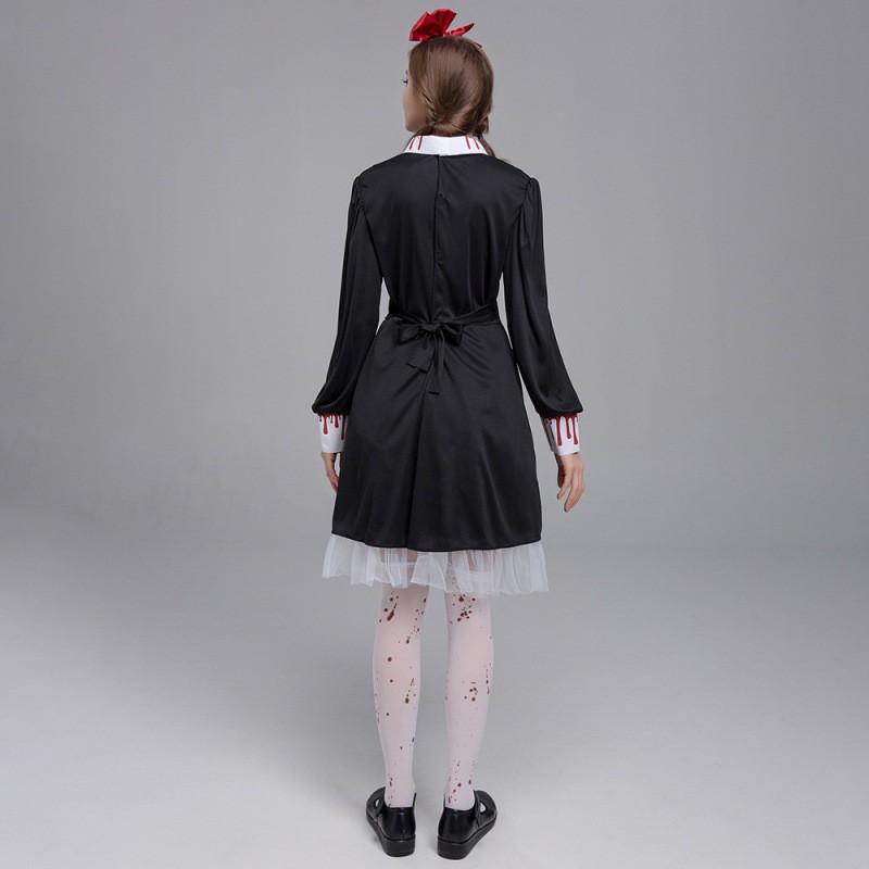 Halloween Horror Maid Costume Bloody Zombie Vampire Dress Cosplay Party Outfit Women 2025