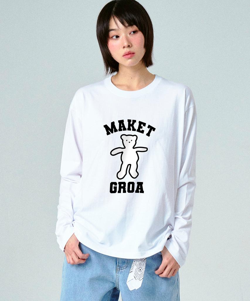 GRAVER [Unisex] Maket Bear Long Sleeve T-Shirt_2 Colors