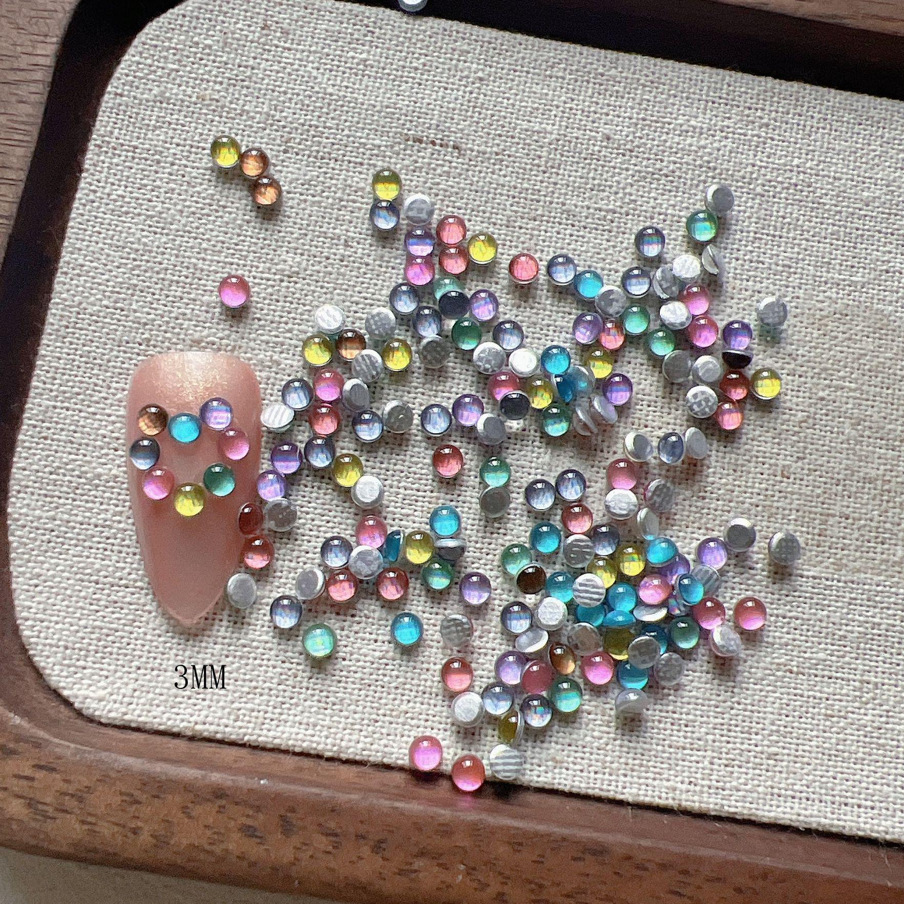1000-Piece 3mm Mixed Color AB Resin Nail Art Rhinestones