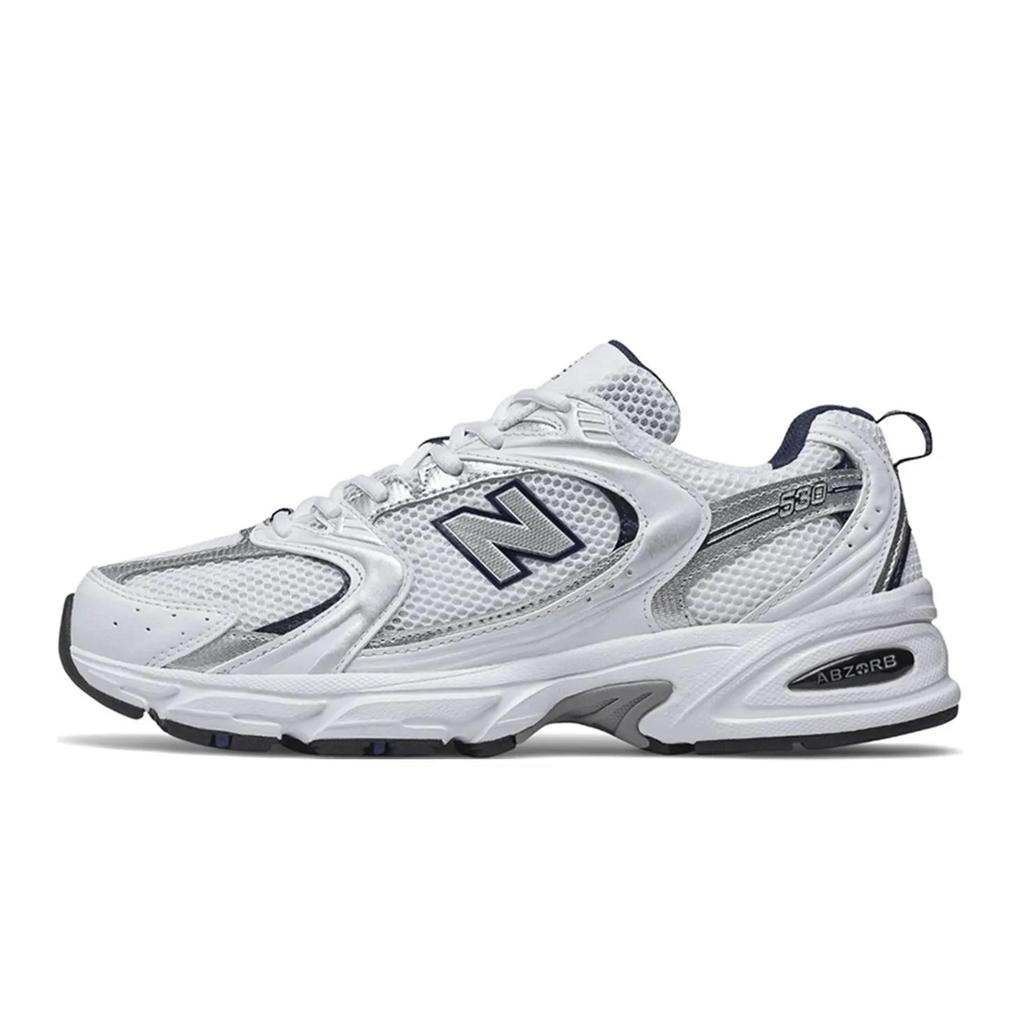 New Balance NB 530 Low Top Running Shoes Unisex White Blue Silver MR530SG(Team1189-)