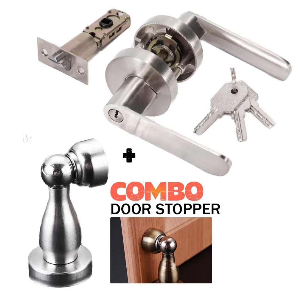 Handle Door Lock Set Room Door Adjustable Solid-state Lock Bedroom Door Lock Tubular Lever Lock Aluminum Alloy Door Lock