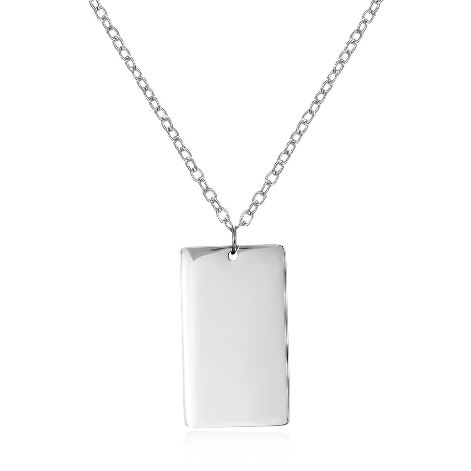 Charm Geometric Pendant for Necklaces Stainless Steel DIY Engraving Lettering Accessories Women s Fashion Personality Jewelry