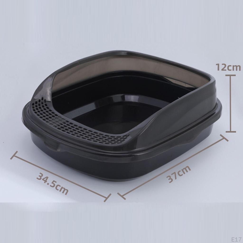Cat Litter Box Kitten Pan Toilet Open Potty Bedpan Top Pet Tray