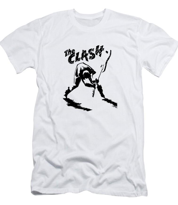 Vtg The Clash Band Heavy Cotton All Size Unisex White Unisex Shirt AA1726 M