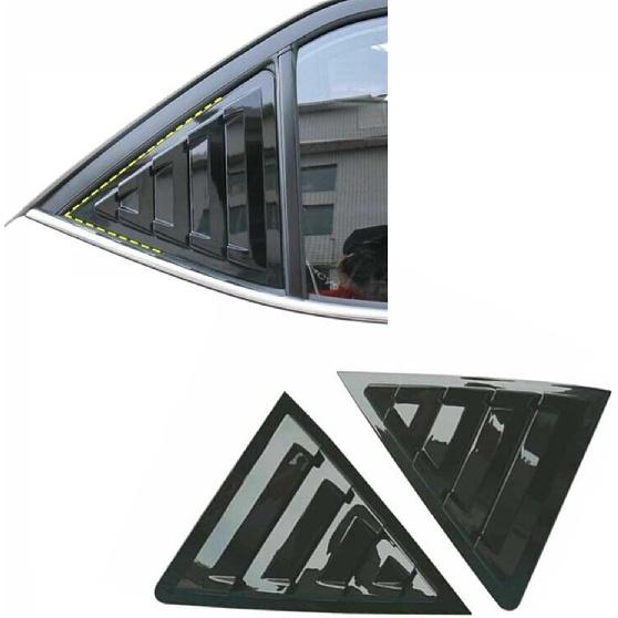 Compatible for Toyota Corolla 2014-2018 Car Rear Louver Window Side Shutter Cover Vent ABS Carbon Fiber Black Auto(Gloss Black)