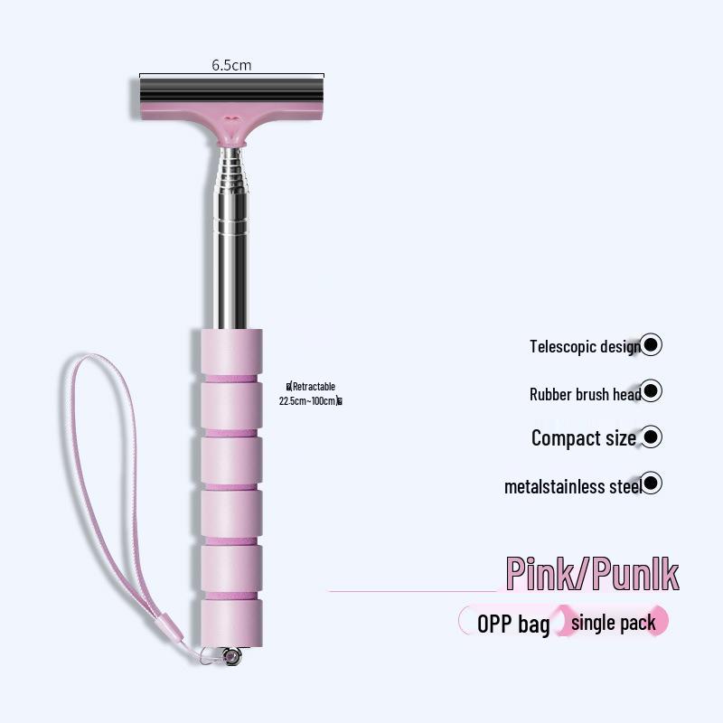 Stainless Steel Telescopic Car Rearview Mirror & Glass Squeegee Tool