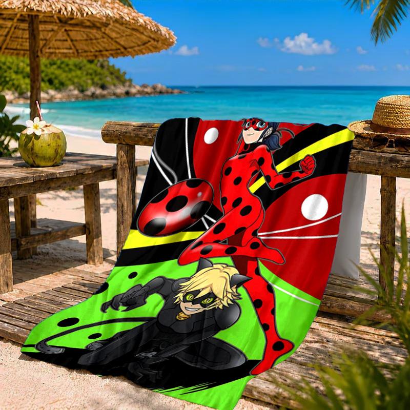 Mira-culous Adventures Strandtuch Mikrofaser Strandtuch, Leicht und Schnelltrocknend, für Sommerreisen, Schwimmbad-Fan Geburtstagsgeschenk