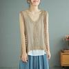 Spring and Summer Women's Lace Vest Cotton Hook Knit Vest Cutout Pullover Knit Vest