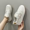 Flat baseplate shoes women's 2025 spring new single shoes breathable fashion versatile sports and leisure shoes leather white shoes