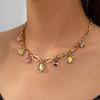 Hot Selling Exaggerated Square Crystal Pendant Necklace, Versatile and High-end, Collarbone Chain for Women