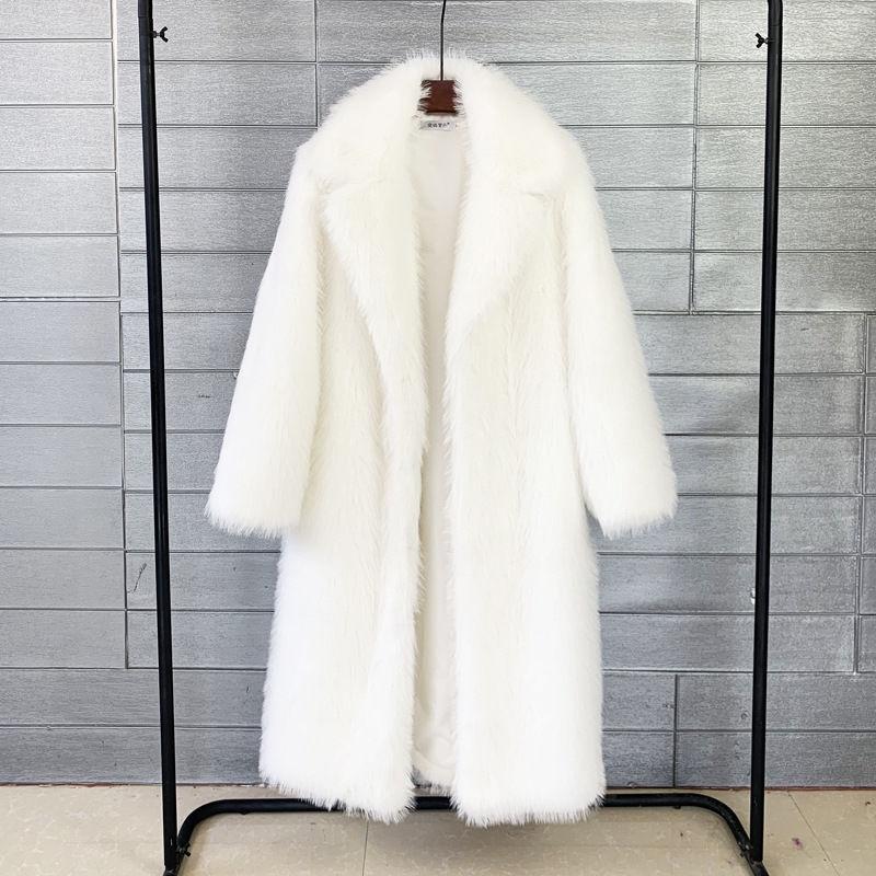 Autumn and winter women's long toka imitation fur suit collar coat coat, artificial fur imitation fur coat