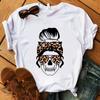 T Shirt Women Harajuku Summer Leopard Bandana Skull Graphic Female Tees Casual Short Sleeve Ladies Tshirts Plus Size XXXL
