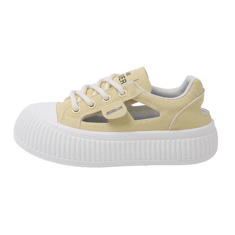 Summer new ins learn hollow breathable thick sole heightening casual shoes board shoes