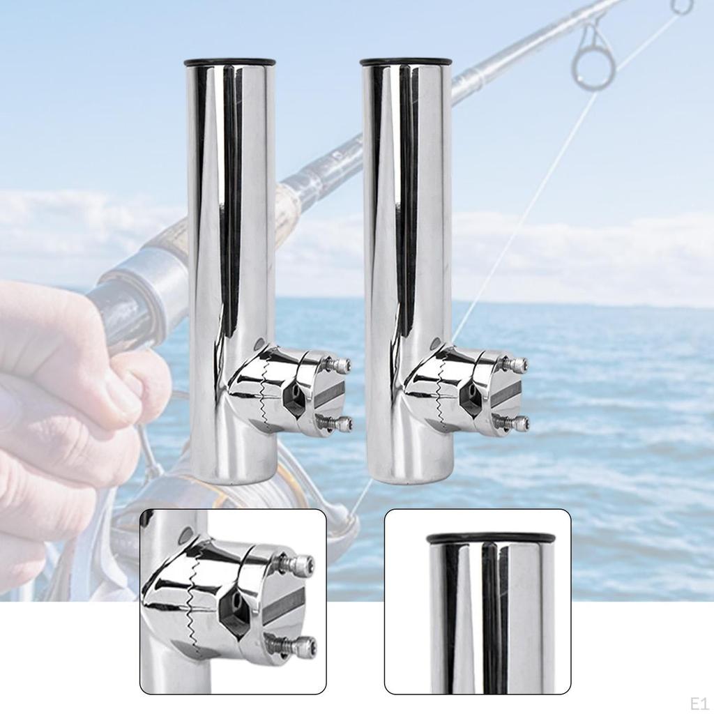 2Pcs Boat Fishing Rod Holders Stainless Steel Accessory Heavy Duty Easy Installation Rail