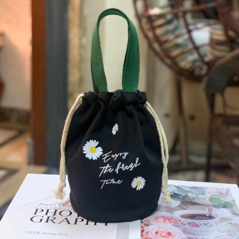 New Canvas Bundle Portable Tote Bag Thermos Cup Braised Cup Protective Bag Thermal Insulation Bucket Bag Handheld Mom Bag
