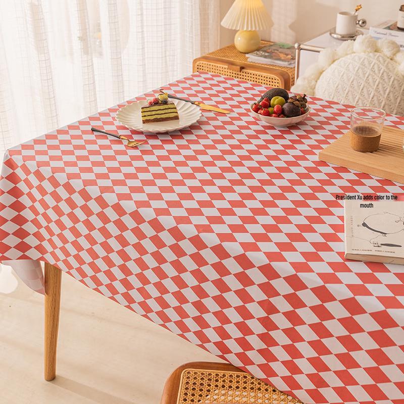 Qie E Tuan Tuan PVC Waterproof Easy-Clean Rectangular Tablecloth