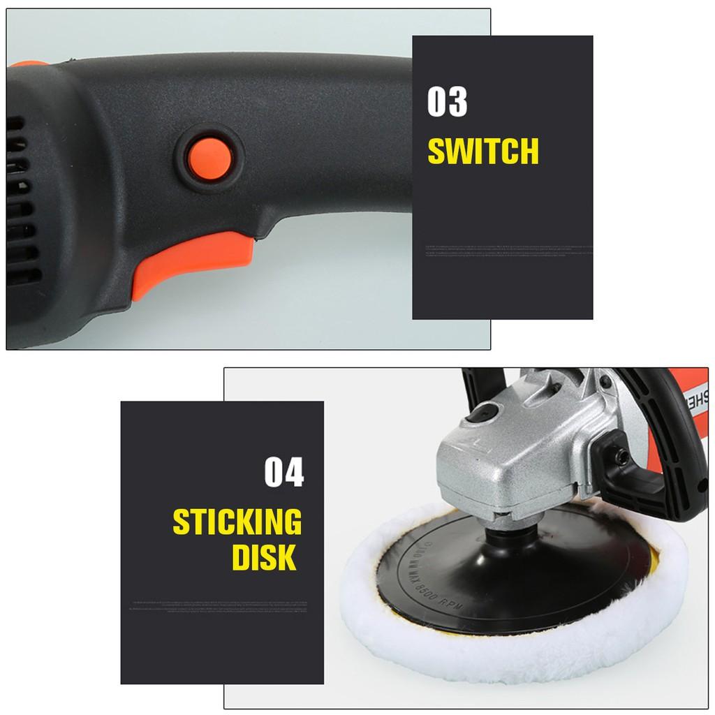 8 Speed Electric Car Polisher Sander Buffer Polishing Machine Kit 1400w 220V