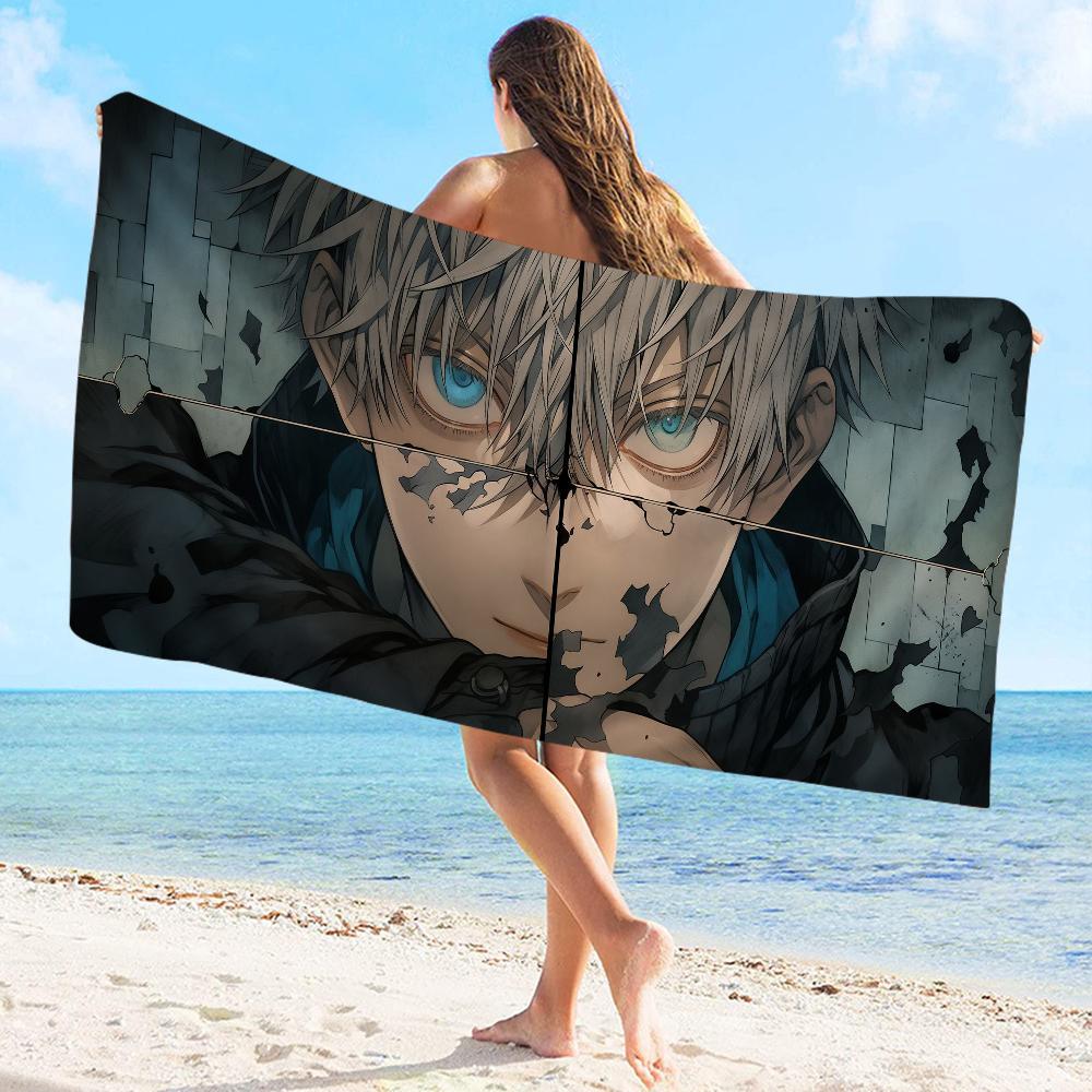 Anime Jujutsu Kaisen Gojo Satoru Towel Microfiber Beach Towel Absorbent Quick dry Soft Yoga Swimming Resort Mountain Climbing