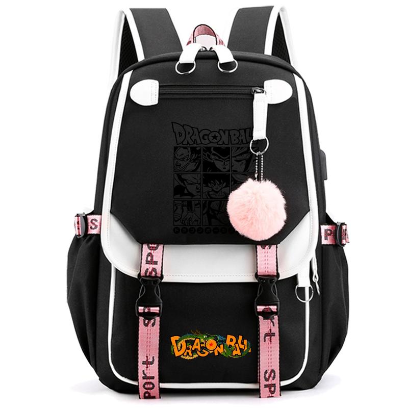 Anime Dragon Ball Backpack for Women Canvas Laptop Bag Back To Schoolbag for Teenager Girl Schoolbag Women Travel Bag Mochila
