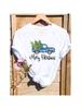 Merry Christmas Tree Truck Watercolor Print T Top Wounisex Holiday Clothing Fashion Female Shirt New Year T-Shirts Graphic Tee