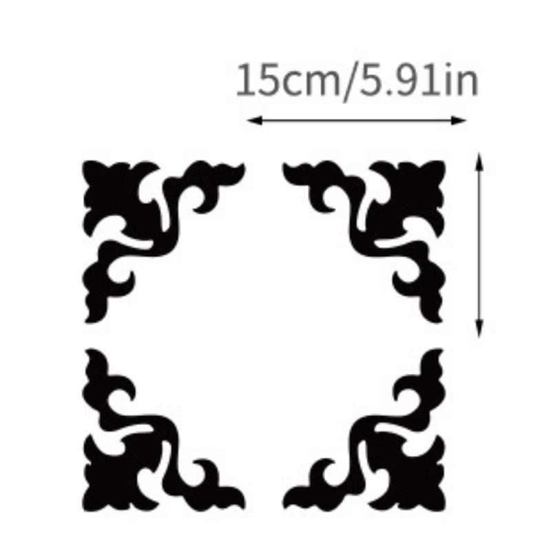 8pcs Furniture Decoration Mirror Sticker 3D Wallsticker Acrylic Self-adhesive Mirror Gold Sliver Sticker Cabinet Corner Decor