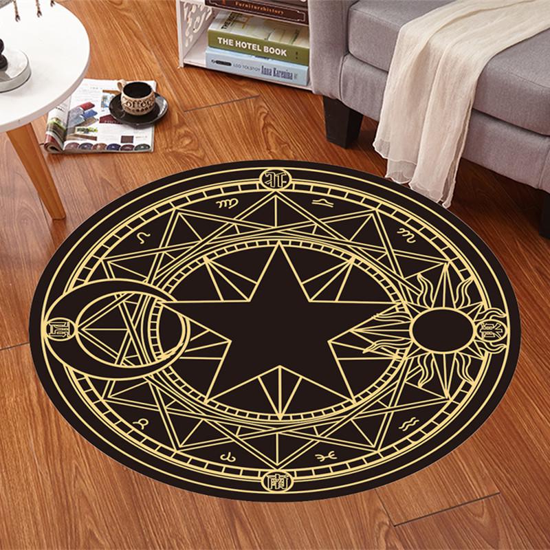 Pink Cardcaptor Sakura Magic Circle Bedside Carpet - Cute Cartoon Floor Mat for Girls' Bedrooms