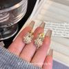 Bow Hydrangea Zircon Ear Clips, High-end Sweet Temperament Stud Earrings, Niche Design Trendy Earrings Without Piercings