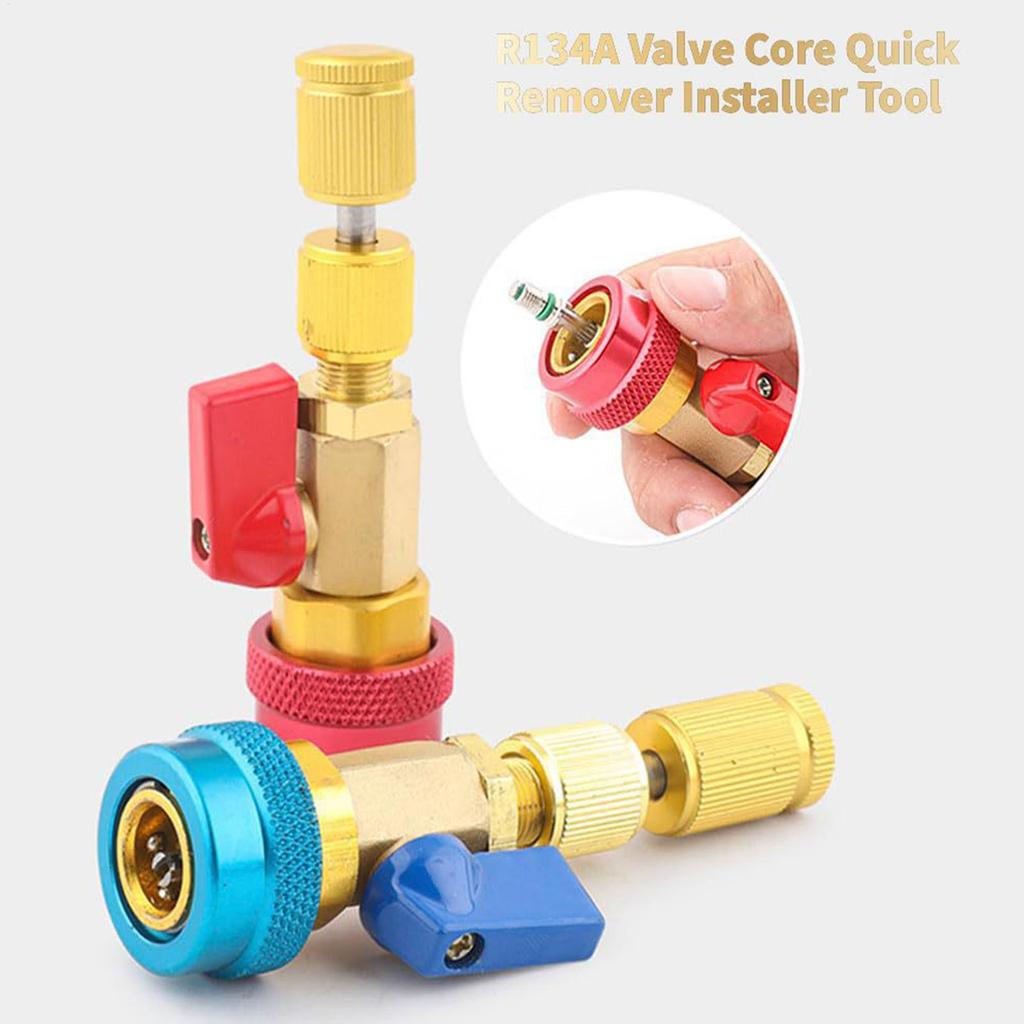 Valve Core Removal Tool Hvac High Low Pressure A/C Valve Core Removal Tool Quick Ergonomic Kit Repair Replacement Accessories