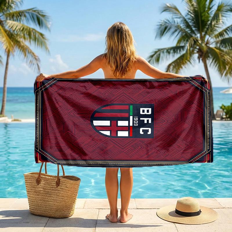 Asciugamano da Spiaggia Asciugatura Rapida in Microfibra Assorbente Portatile da Viaggio Asciugamano da Nuoto Stampa Bologna FC