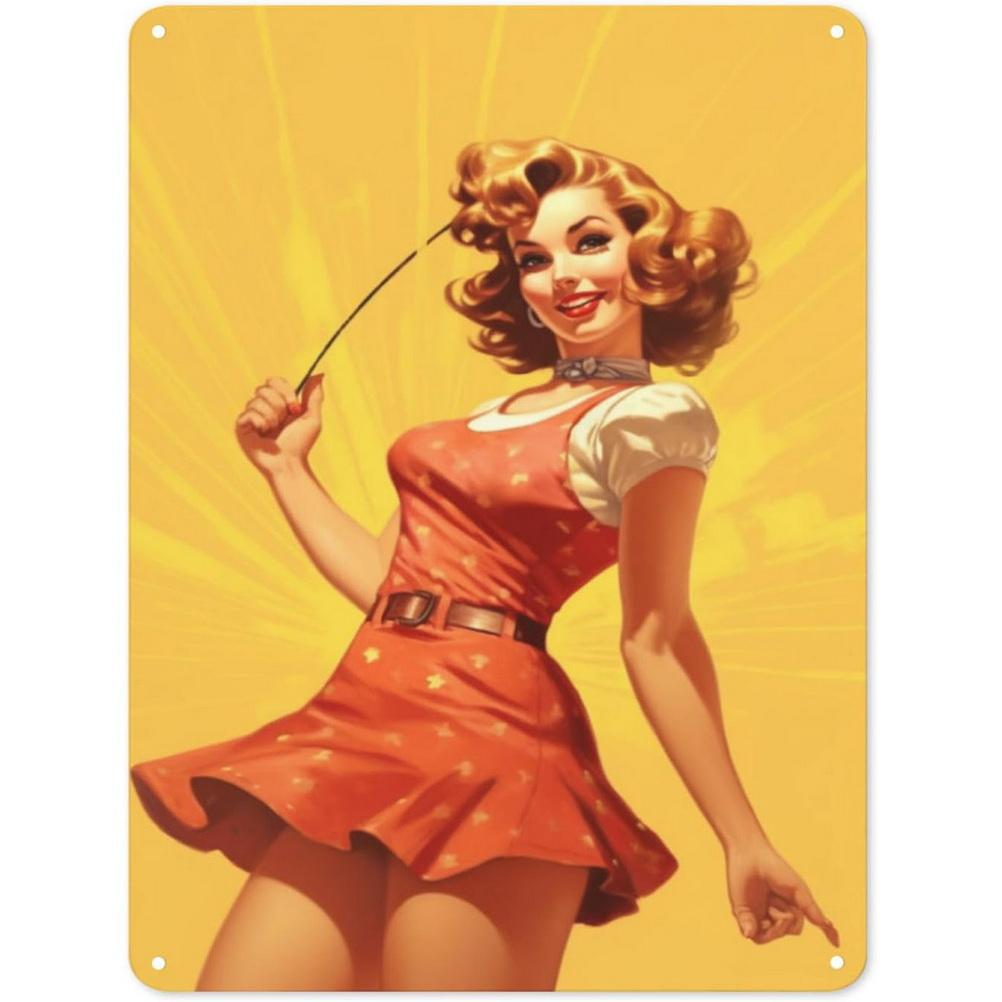 Metall Blechschilder Pinup Sexy Girls Wanddekoration Plakette Vintage Kunst Poster Eisenmalerei für Man Cave Zuhause Café Garten Club Bar