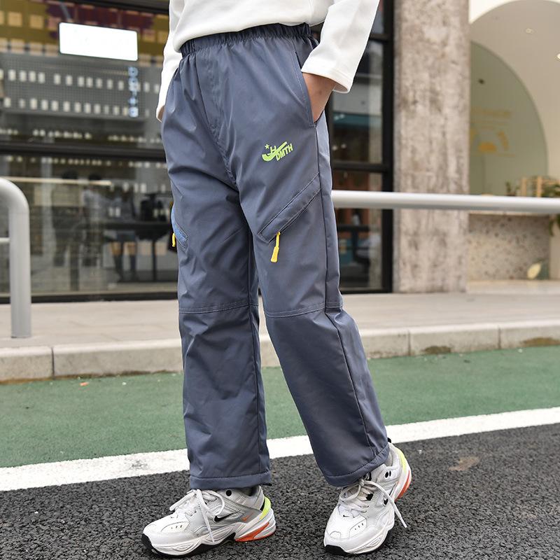 2025 Fleece-Lined Windproof Pants for Kids - Seasonal Outdoor Protection, Sports Pants for Boys and Girls, Spring/Autumn/Winter.