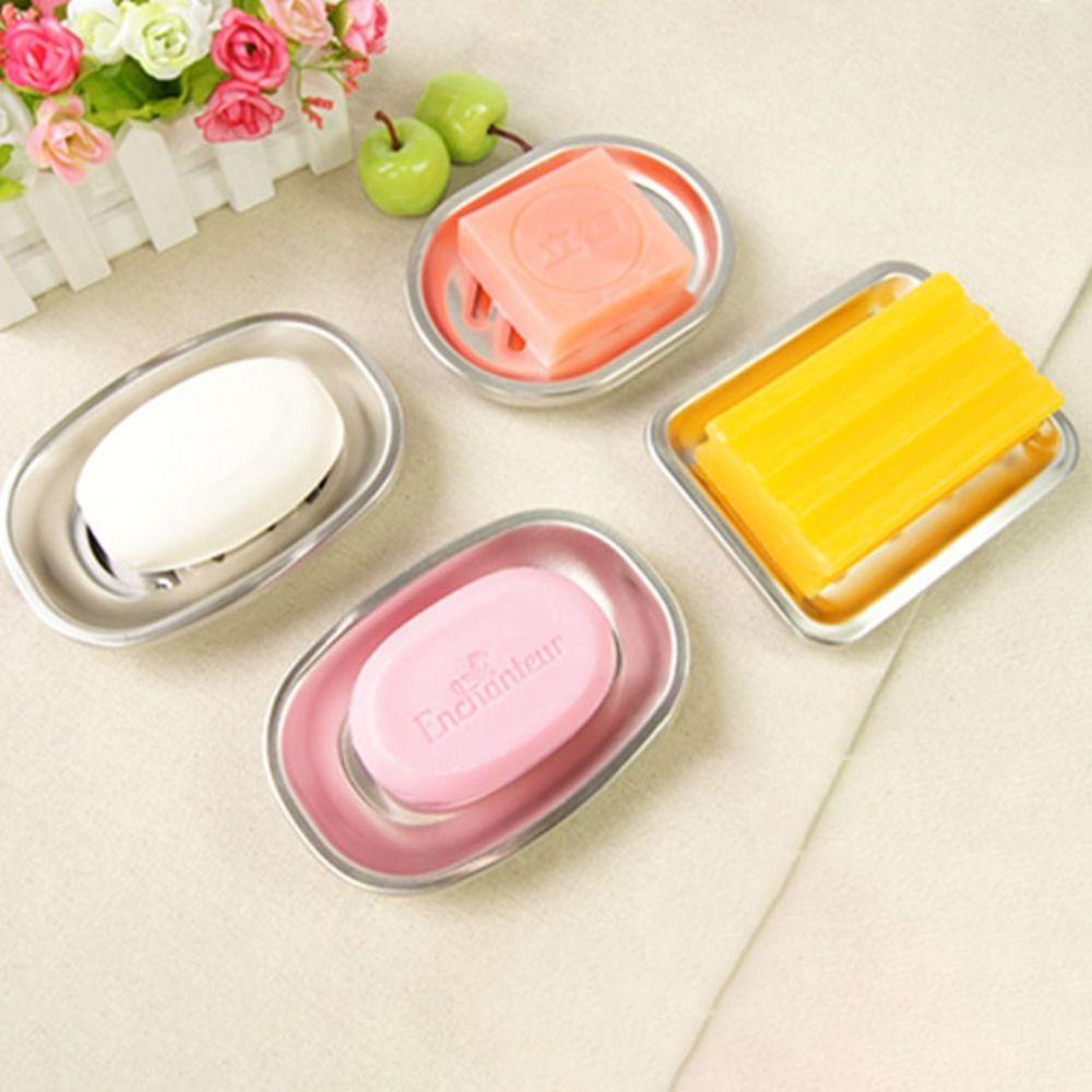 Stainless Steel Double Soap Dish Wire Drawing Process Drainable Soap Rack Wash Basin