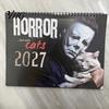 Wall Decoration for Studio 2027 Halloween Horror Movie & Cats Calendar, Creative Spiral Spooky Film Poster Bound Planner with Hanging Hole, Niche Fan