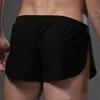 Solid Color Casual Men Elastic Waistband Split Shorts Underwear Home Sportswear