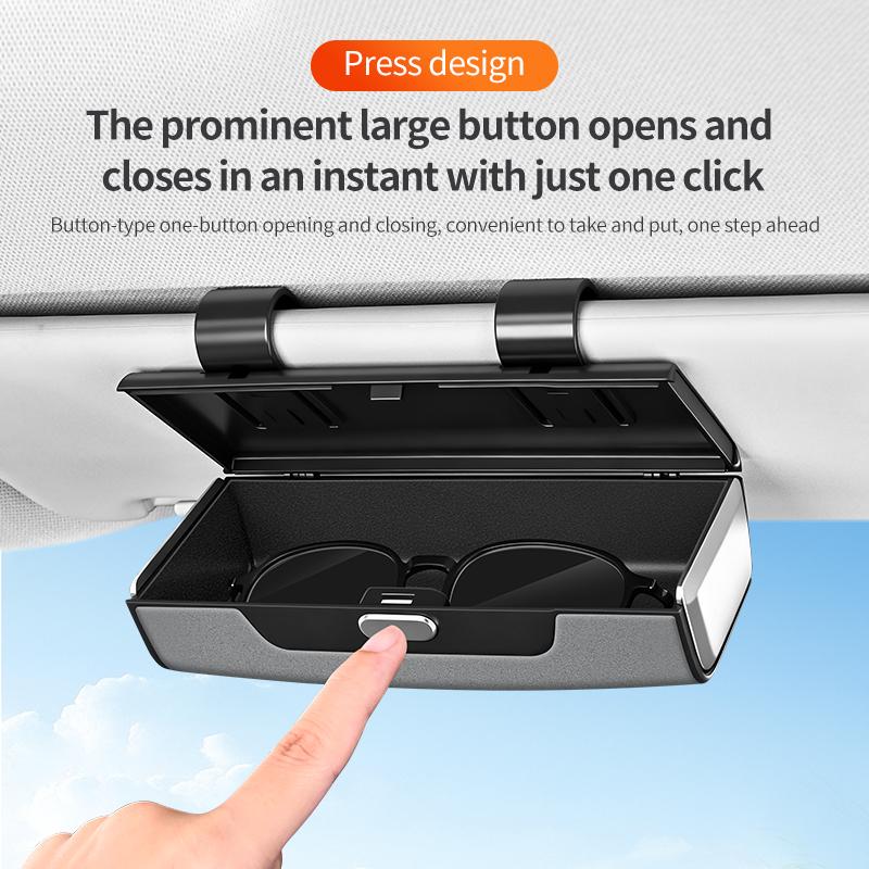 New Car Visor Glasses Case Premium ABS Flocking Inner Auto Glasses Organizer Storage Case Anti-Scratch Eyeglasses Protection Box