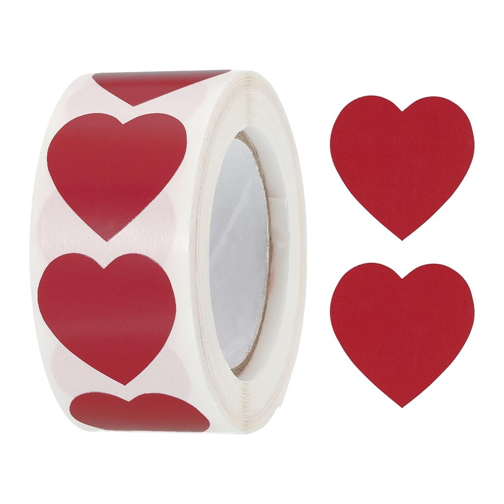 500/1000Pcs Heart Shaped Sticker 1Inch Self-Adhesive Love Label Heart Decorations Stickers for Envelope Valentine Day Wedding