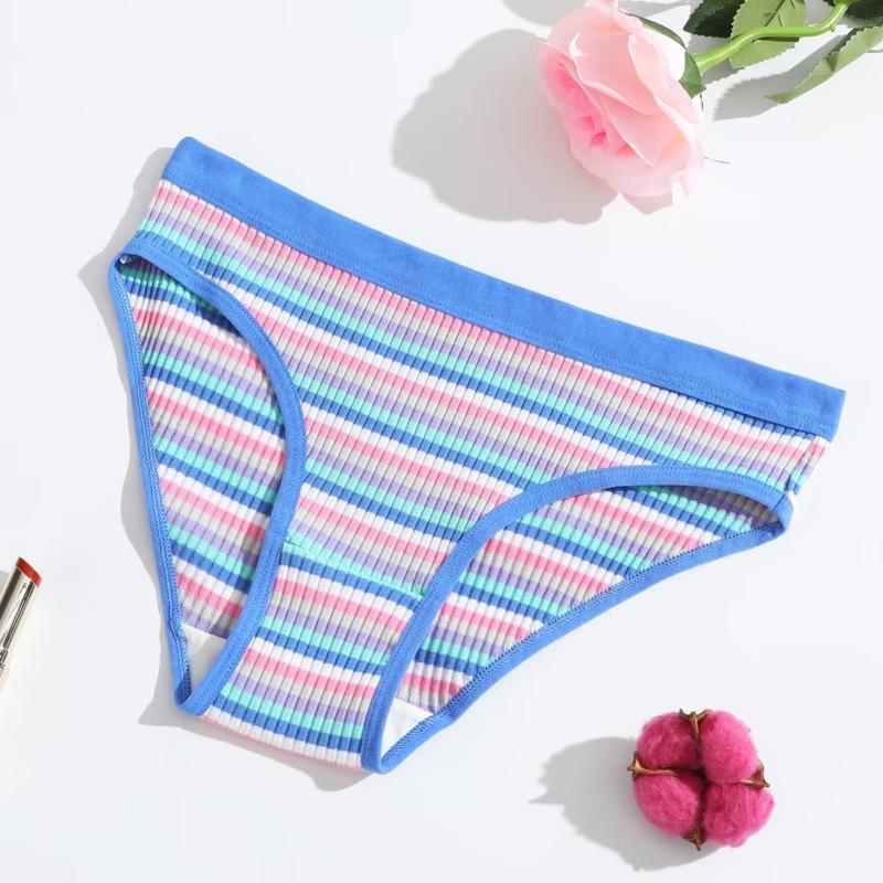 3 stk Dame Trusesett Bomull Thong Enkle Stripete Dameundertøy Sexy Lingeri Sport Komfortable Hot G-Strenger