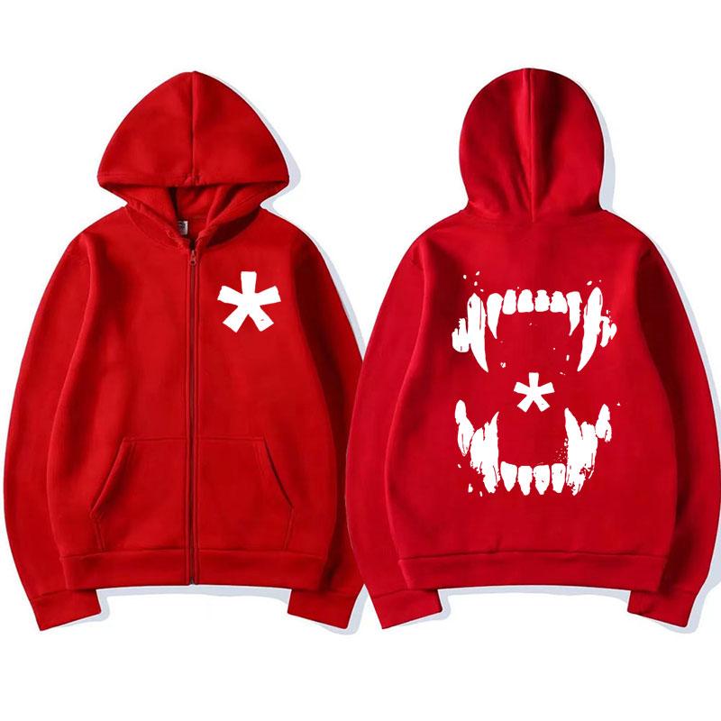 Rapper Playboi Carti Opium Teen X Reißverschluss Kapuzenpullover Herren Damen Mode Gothic Reißverschluss Kapuzenpullover Jacken Sweatshirt
