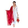 Pakistani Women Top Tunic Kurti Set Indian Wedding Wear Kurti Pant Dupatta Set VRZ-1875