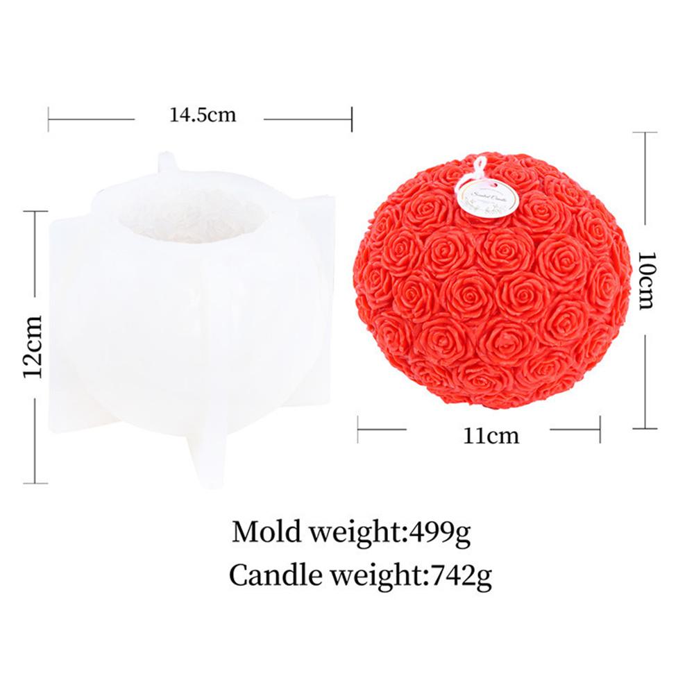 DIY Rose Ball Ball Shape Candle Wax Mold Silicone Mold 3D Aroma Candle For Craft Enthusiasts Aromatherapy Gift Giving