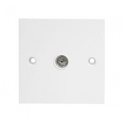 Single Flush Coax TV Socket White