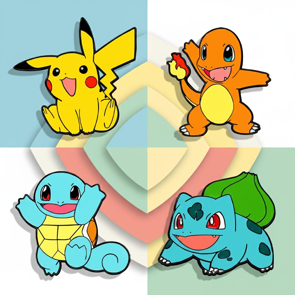 Pikachu Enamel Pins 4pcs Set Cute Lapel Badge Brooch for Backpack Clothing Cosplay Cartoon Accessory Gift